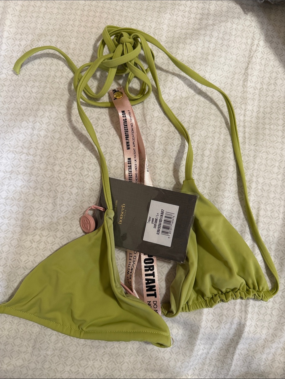 NWT house of cb Triangle Bikini Top in Olive Green size XL tropez top